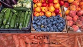  Presentation with food market - Presentation theme consisting of farmers-food-market-stall background and a red colored foreground