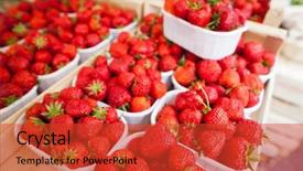  Presentation with market - Presentation theme consisting of farmers market series - fresh strawberries background and a  colored foreground