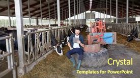  Presentation with agriculture technology - Audience pleasing slide deck consisting of farmers network - agriculture industry farming people technology backdrop and a  colored foreground