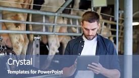  Presentation with computer agriculture - Beautiful presentation theme featuring farmers network - agriculture industry farming people technology backdrop and a ocean colored foreground