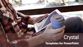  Presentation with ranch - Colorful presentation enhanced with farmers network - closeup of a young caucasian backdrop and a tawny brown colored foreground