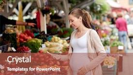  Presentation with market food - Cool new PPT theme with farmers network - sale shopping food pregnancy backdrop and a red colored foreground