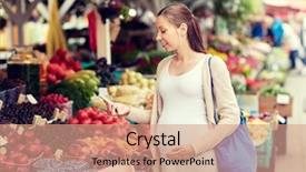  Presentation with food market - Cool new PPT layouts with farmers network - sale shopping food pregnancy backdrop and a coral colored foreground