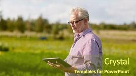  Presentation with exercise n old age - Colorful theme enhanced with farmers network - technology old age and people backdrop and a  colored foreground