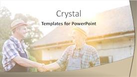  Presentation with shaking hands - Slides featuring farmers-standing-while-shaking-hands background and a white colored foreground