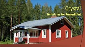  Presentation with finland - Presentation featuring farmhouse in rural finland background and a tawny brown colored foreground