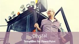  Presentation with farming - Presentation design having farming-agriculture-and-people-concept background and a coral colored foreground