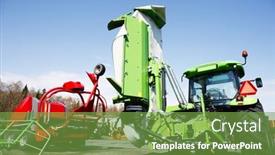  Presentation with machinery - Beautiful slides featuring farming-machinery-tractor-mowers backdrop and a  colored foreground