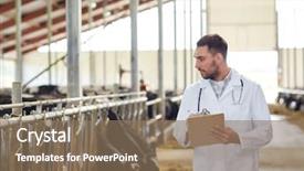  Presentation with rural doctor - Slide deck consisting of rural healthcare - agriculture industry farming people background and a coral colored foreground