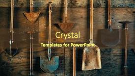  Presentation with farming - Beautiful slide set featuring farming-tools-in-farm backdrop and a tawny brown colored foreground