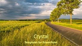  Presentation with rural india paddy field green - Presentation consisting of farming warming - rural road between fields background and a tawny brown colored foreground