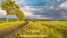  Presentation with farming - Beautiful slide set featuring farming warming - rural road between fields backdrop and a tawny brown colored foreground