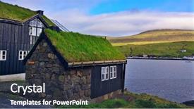  Presentation with green roof - Amazing presentation theme having faroese houses with green roof backdrop and a tawny brown colored foreground