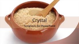  Presentation with cassava - Theme with farofa toasted cassava flour brazilian background and a coral colored foreground