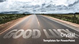  Presentation with good luck - Beautiful PPT theme featuring farwell - good luck backdrop and a gray colored foreground