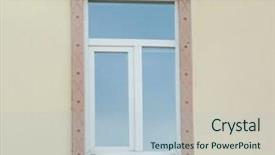  Presentation with cracked concrete vintage wall - Presentation design consisting of fascia - vintage window with light wall background and a  colored foreground