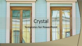  Presentation with windows - Cool new PPT theme with fascia - vintage wooden windows with brick backdrop and a  colored foreground