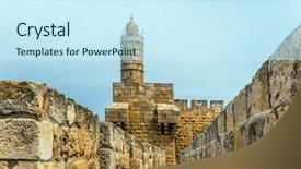  Presentation with jerusalem - Slides with fascinating walk through the ancient background and a cool aqua colored foreground