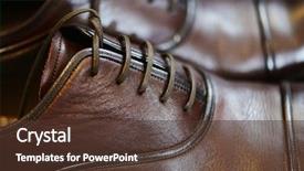  Presentation with brown leather - Presentation theme having brown leather men's shoes background and a tawny brown colored foreground