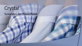  Presentation with photo - Slide set with closeup photo of mens's background and a light blue colored foreground