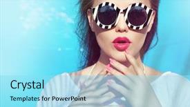  Presentation with nail art - PPT theme having fashion - colorful portrait of young attractive background and a arctic colored foreground