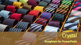  Presentation with tie - PPT theme consisting of fashion - colorful tie collection background and a tawny brown colored foreground