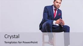  Presentation with elegant - PPT layouts enhanced with fashion - elegant man in business suit background and a lemonade colored foreground