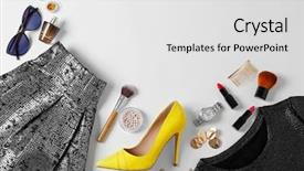  Presentation with flat - Beautiful PPT layouts featuring fashion - flat lay set of female backdrop and a white colored foreground