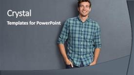  Presentation with handsome - Cool new PPT layouts with fashion - handsome young man on grey backdrop and a gray colored foreground