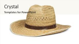  Presentation with cowboy hat - Colorful PPT theme enhanced with rodeo fashion - men's straw cowboy hat isolated backdrop and a lemonade colored foreground