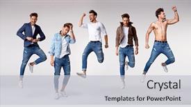  Presentation with athlete - PPT layouts featuring fashion - multiple portrait of a handsome background and a light gray colored foreground