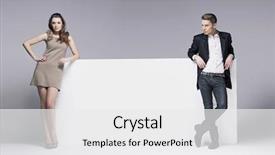  Presentation with next - Cool new presentation with fashion - two elegant people next backdrop and a white colored foreground