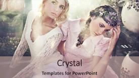  Presentation with flower condolenses - Colorful slide set enhanced with fashion - two gorgeous flower nymphs backdrop and a mint green colored foreground