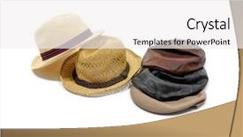  Presentation with tangled tangle of wool yarn - Cool new PPT layouts with mens fashion - wool tweed gentlemen's cap backdrop and a white colored foreground