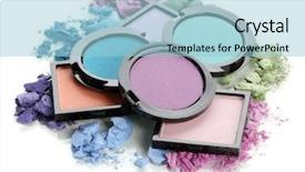  Presentation with fashion accessories - Cool new theme with fashion accessories - beautiful bright eye shadows isolated backdrop and a light blue colored foreground