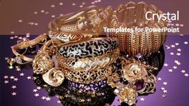  Presentation with fashion accessories - Beautiful presentation theme featuring fashion accessories - beautiful golden jewelry on purple backdrop and a red colored foreground