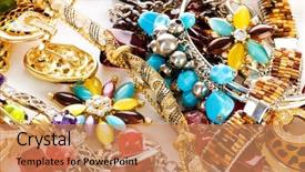  Presentation with fashion accessories - Amazing slide deck having fashion accessories - jewellery arranged at the background backdrop and a coral colored foreground