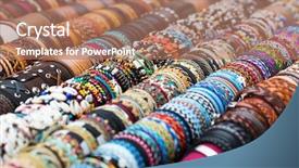  Presentation with textile - Theme with fashion accessories - many various leather and textile background and a coral colored foreground