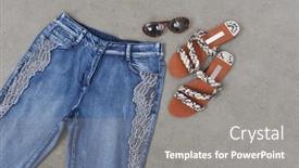  Presentation with fashion shoes - Theme enhanced with design coco - fashion accessories with sunglasses shoes background and a gray colored foreground