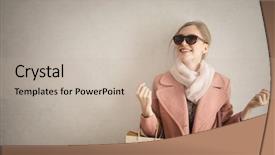  Presentation with paper bag vs plastic bags - Presentation theme having fashion addicted holding shopping bags background and a  colored foreground