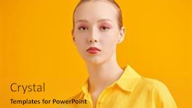  Presentation with beauty makeup - Presentation theme having fashion-and-bright-summer-colours background and a gold colored foreground