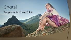  Presentation with blue mountain - Slide set featuring fashion-and-ethnic-style-beautiful background and a light blue colored foreground