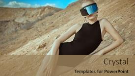  Presentation with landscape desert - PPT layouts enhanced with fashion-and-futuristic-style background and a coral colored foreground