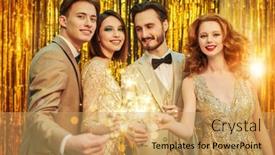  Presentation with luxury fashion - Beautiful PPT theme featuring fashion-and-holidays-beautiful-young backdrop and a yellow colored foreground
