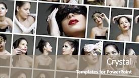  Presentation with fashion - Cool new slides with fashion and make-up pictures backdrop and a gray colored foreground