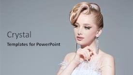  Presentation with hair dress - Presentation design with fashion-and-wedding-style-portrait background and a light gray colored foreground