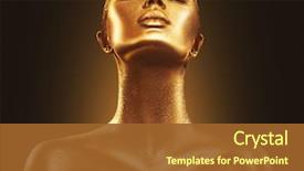  Presentation with jewelry gold - PPT layouts having fashion art golden skin woman background and a tawny brown colored foreground