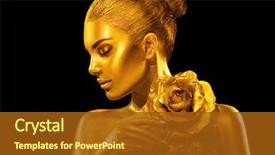  Presentation with fashion accessories - Beautiful presentation theme featuring fashion art golden skin woman backdrop and a tawny brown colored foreground