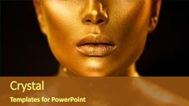  Presentation with jewelry gold - Colorful slide deck enhanced with fashion art golden skin woman backdrop and a tawny brown colored foreground