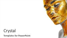  Presentation with shiny gold - Amazing slides having fashion art golden skin woman backdrop and a white colored foreground